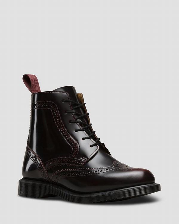 Dr Martens Dámské Kotníkové Boty Delphine Arcadia Červené, CZ-089651